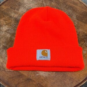 Carhartt Hat Adult One Size Neon Vibrant Orange Beanie Winter Snow